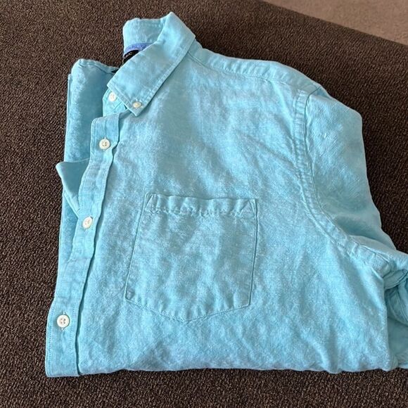 Banana Republic Heather Light Blue Long Sleeve Button Down Dress Shirt- Size XL - Picture 15 of 16